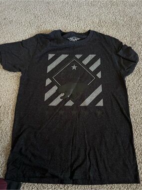 Eighty Eight Black Graphic 'CALI' Tee with Matte Bear Emblem